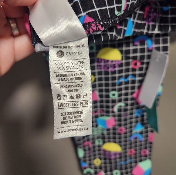 Sweetlegs Plus retro 90's geometric leggings - Picture 2 of 2